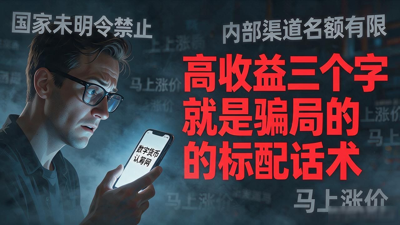 搜数字货币认筹网的人注意了，高收益三个字就是骗局的标配话术