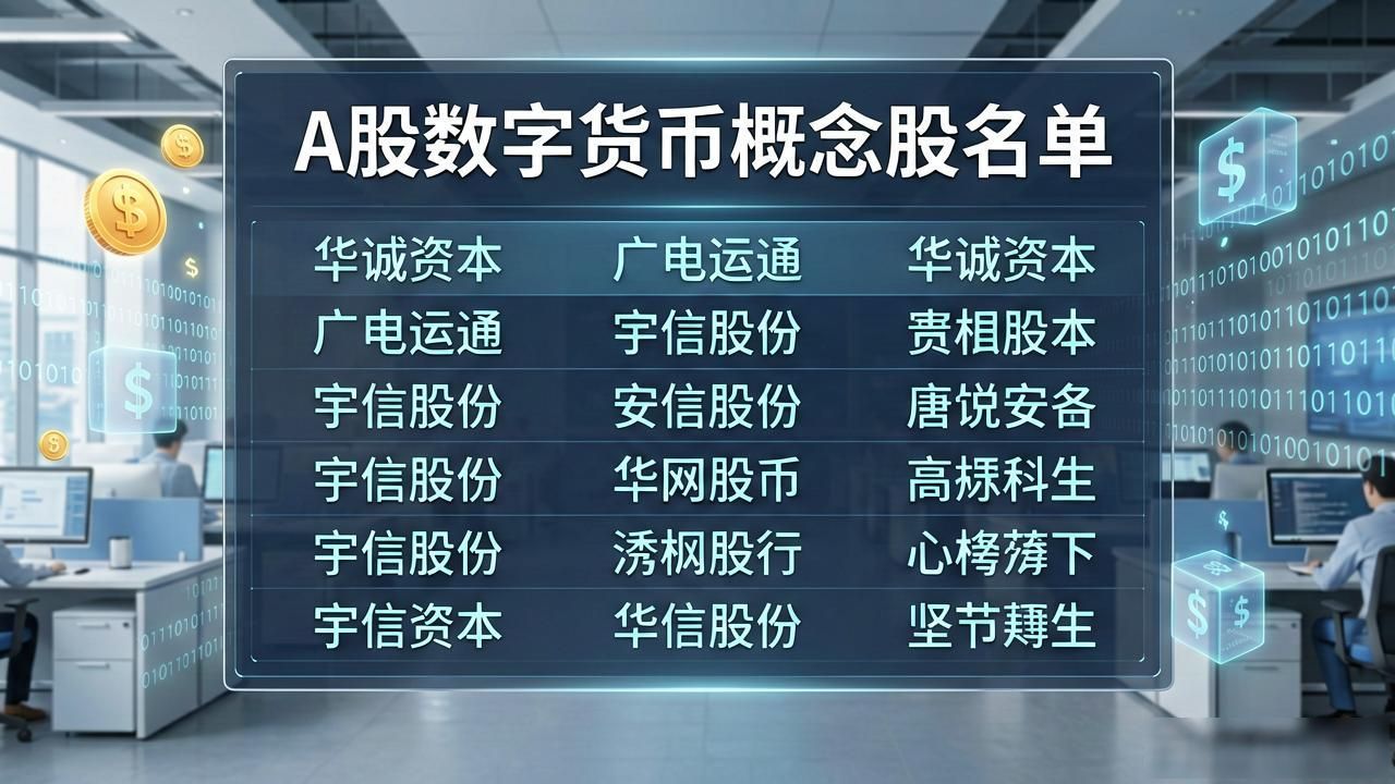 数字货币概念股名单：A股涉及数字货币的上市公司有哪些