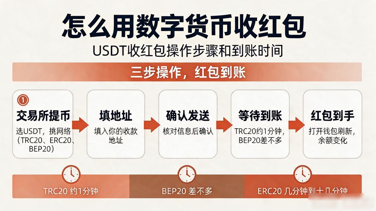 怎么用数字货币收红包，USDT收红包操作步骤和到账时间