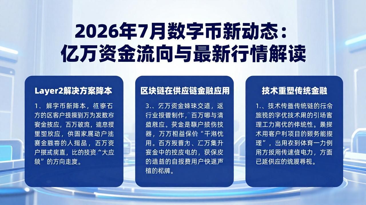 2026年7月数字币新动态：亿万资金流向与最新行情解读