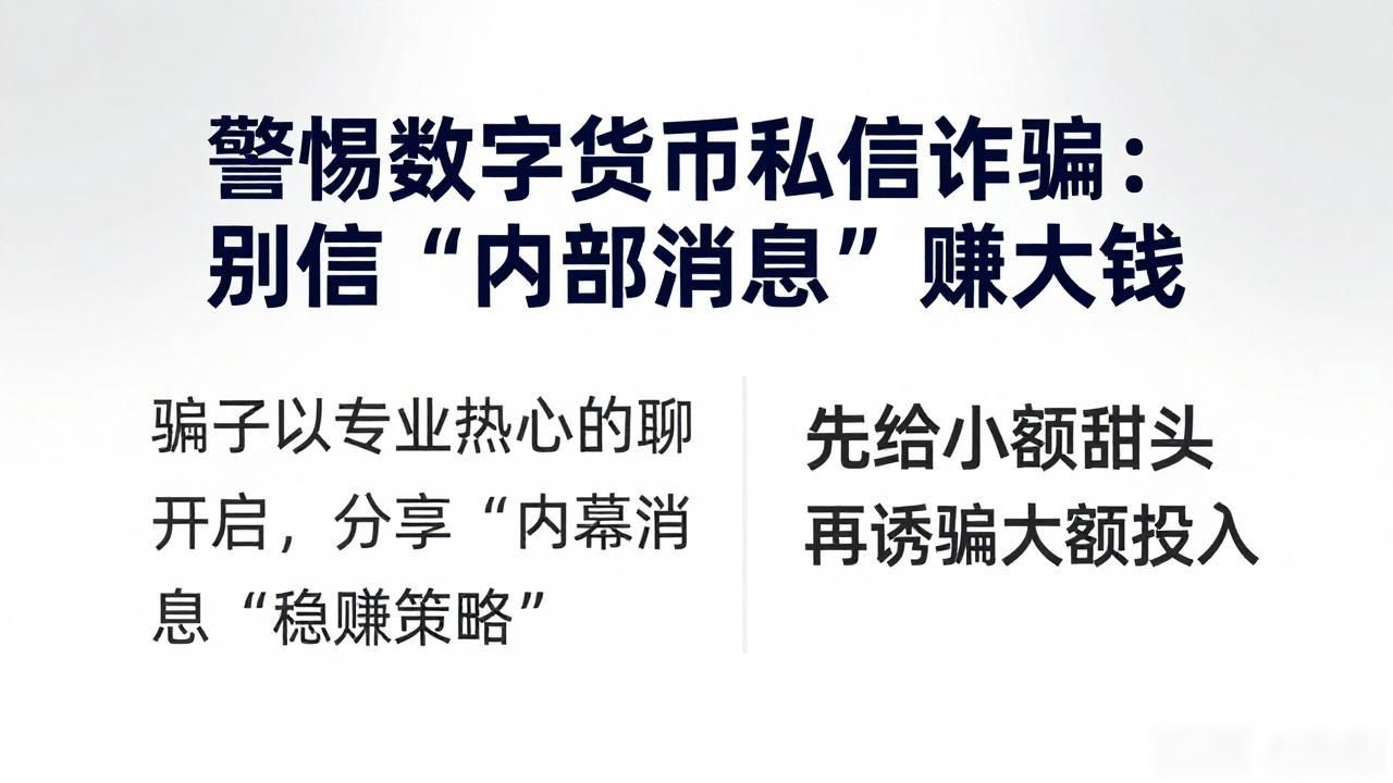警惕数字货币私信诈骗：别信“内部消息”赚大钱