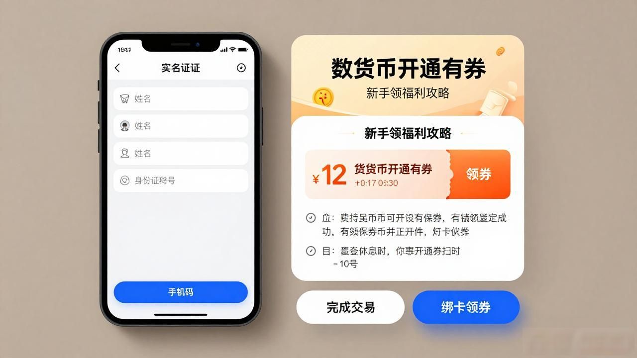 数字货币开通有券，新手领福利攻略