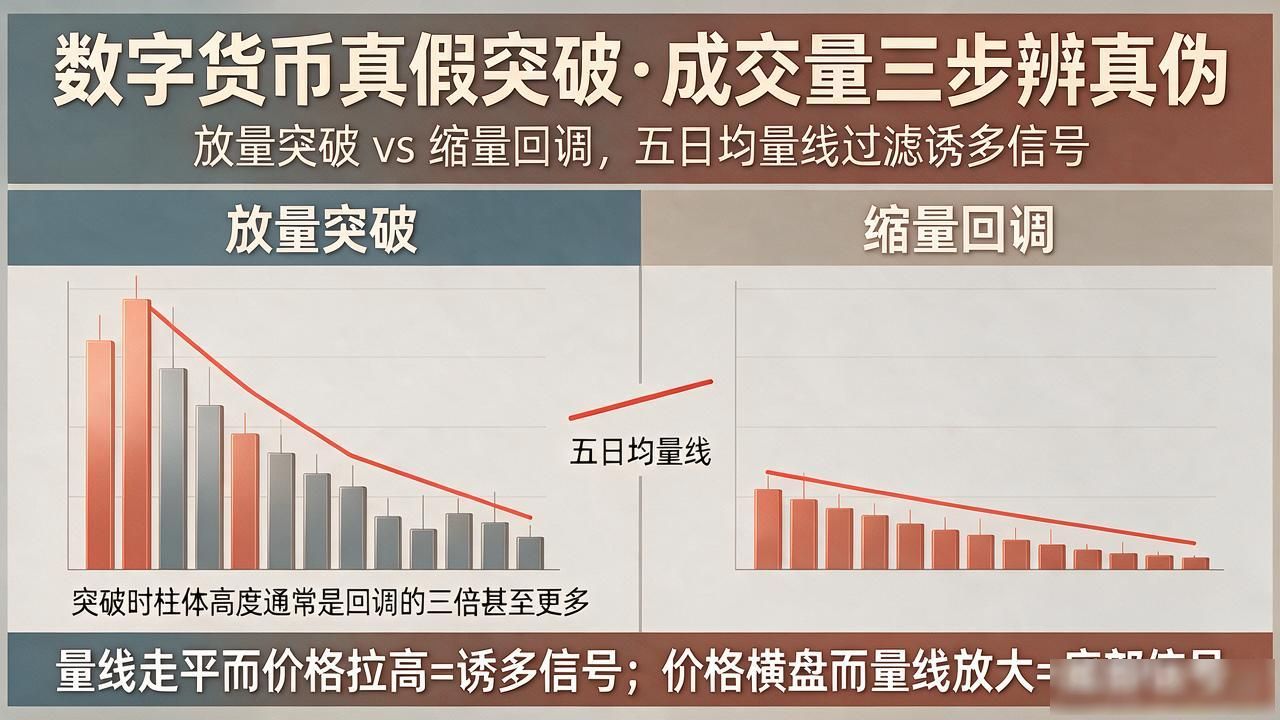 数字货币和图形对比，K线成交量均线三步帮你分清真假突破