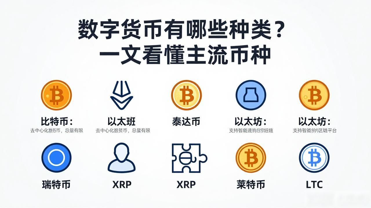 数字货币有哪些种类？一文看懂主流币种